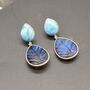 Labradorite, Blue Larimar Sterling Silver Earrings, thumbnail 3 of 9