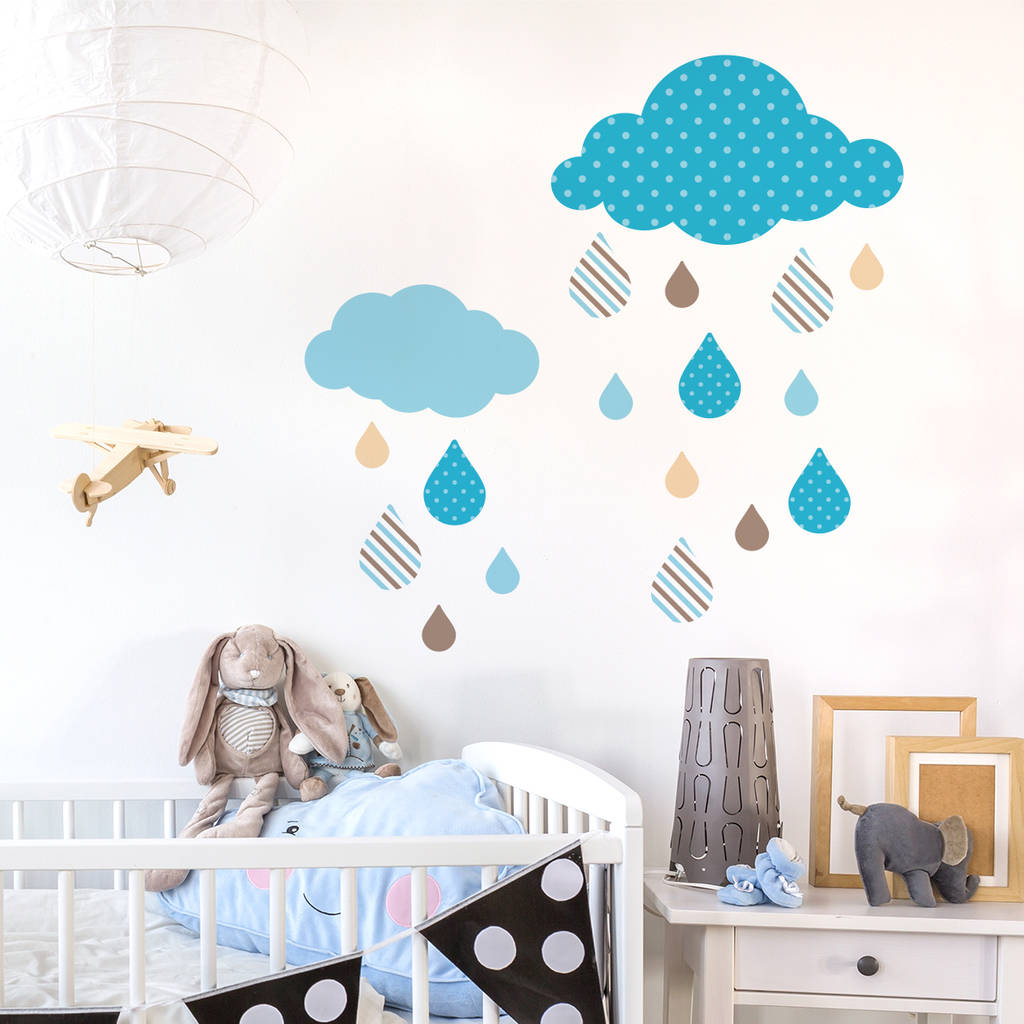 Wall Sticker Rain Cloud Set By SirFace Graphics | notonthehighstreet.com