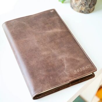 Vintage Leather Personalisable Lined Notebook Journal Diary Perfect Father's Day Gift, Great Gift For Dad Or Grandad, 2 of 12