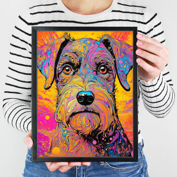 Colourful Schnauzer Dog Portrait Illustration Art Print, 3 of 3