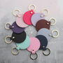 Personalised Initial Leather Round Key Ring, thumbnail 2 of 8