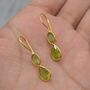 Peridot Teardrop Earrings: Silver Or Gold, thumbnail 8 of 9