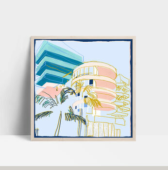 'Ocean Place' Art Deco Miami Inspired Giclée Art Print, 2 of 2