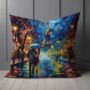 Midnight Promenade In Paris Hand Made Poly Linen Cushions, thumbnail 4 of 8