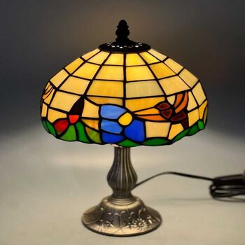 Floral Tiffany Table Lamp, Home Decor, Handmade Antique, 8 of 12