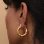 18 K Gold Plated Mia Twisted Gold Hoop Earrings, thumbnail 6 of 7