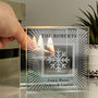 Personalised Snowflake Silver Glitter Tea Light Holder, thumbnail 1 of 4