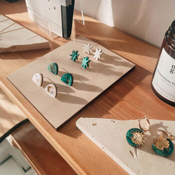 Moon Rising Arc Stud Sparkly Earrings, 6 of 6