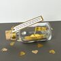 Personalised Gold Paper Ship In A Bottle – Golden Anniversary Gift, thumbnail 9 of 12