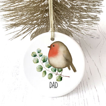 Red Robin Personalised Ceramic Bauble, 2 of 5
