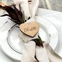 Personalised Wooden Heart Place Name Settings, thumbnail 1 of 9