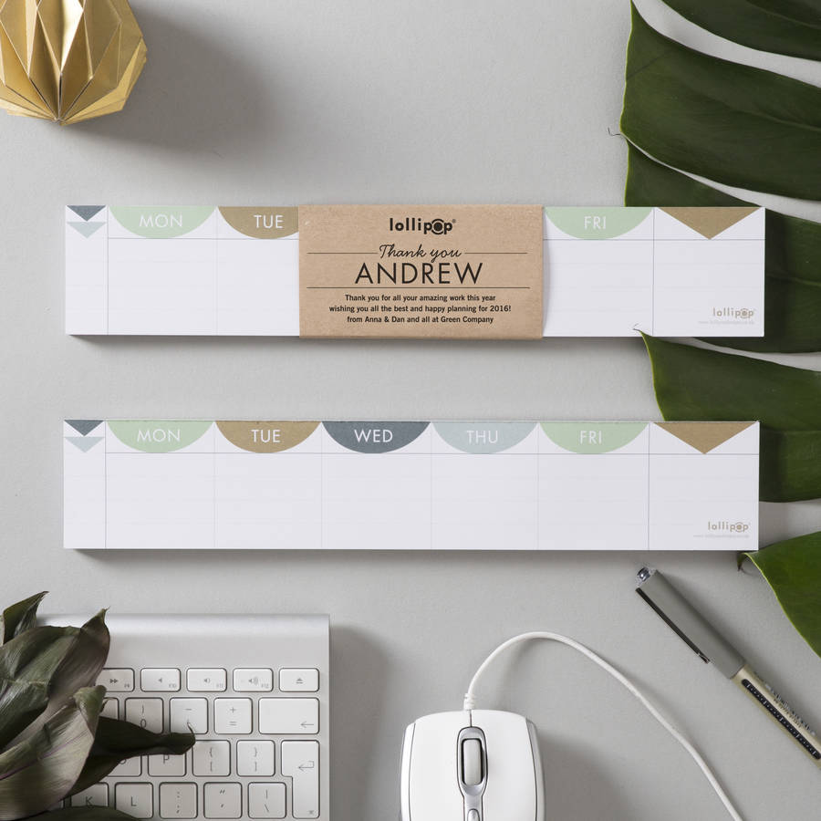 Weekly 'Keyboard' Planner Pad : Personalised Message By Lollipop ...