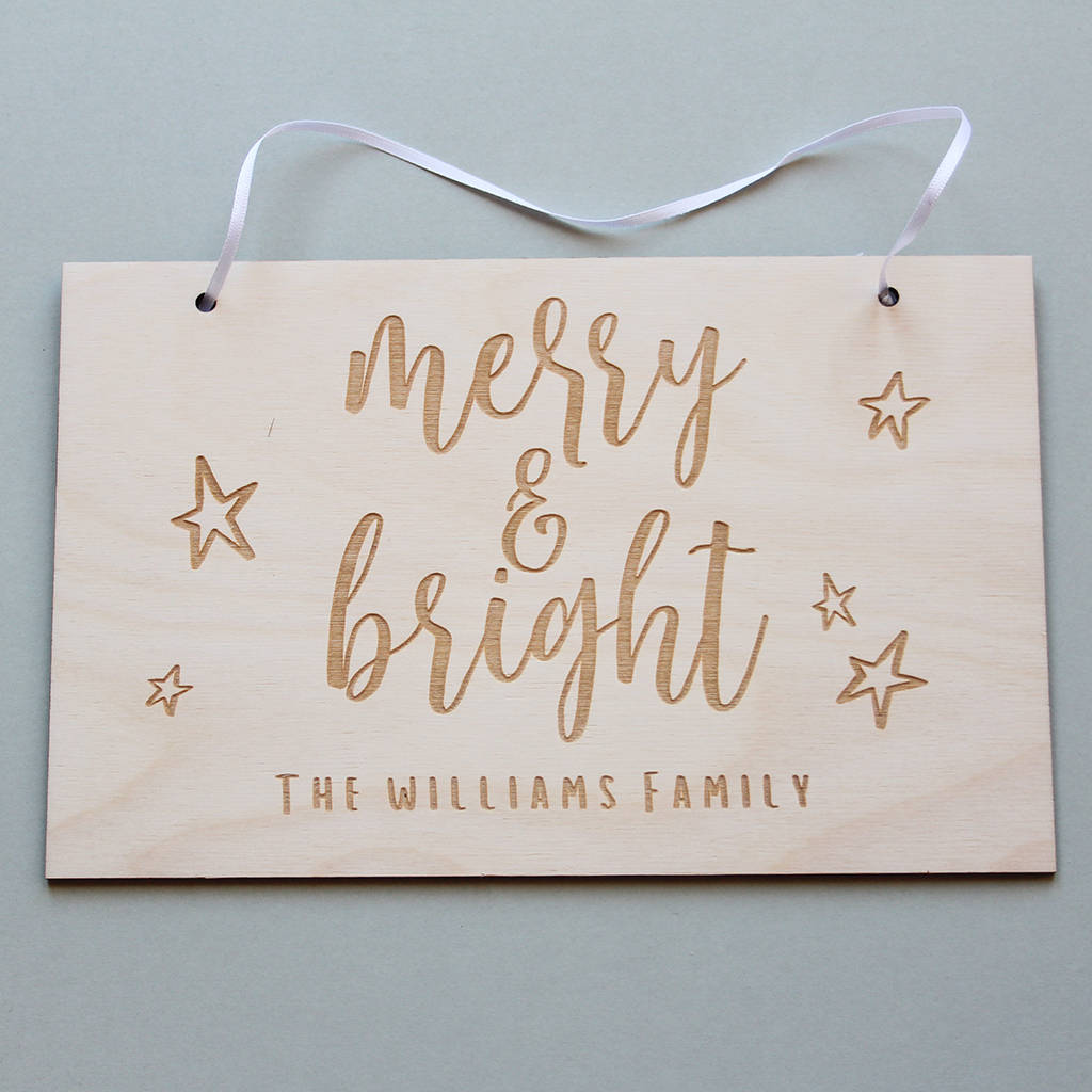 custom wooden christmas sign by fira studio