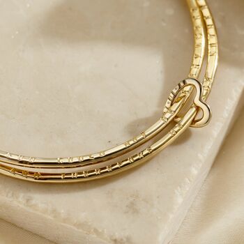 Personalised Double Bangle With Heart, 4 of 11