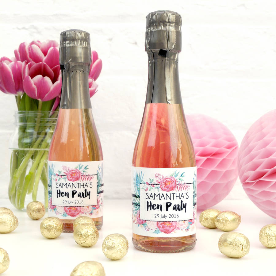 Personalised Floral Hen Party Bottle Labels, 1 of 7