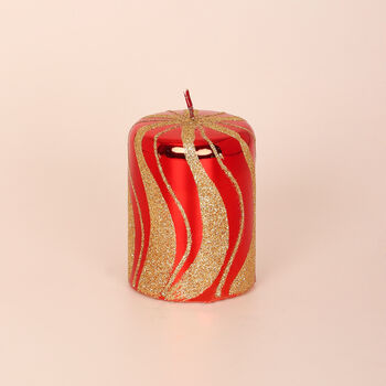 Red Gold Spiral Candles By G Decor, 3 of 5