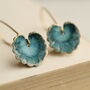 Navy Blue Leaf Earrings, thumbnail 1 of 7