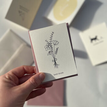 Hand Printed Floral Mothers Day Card, 2 of 2