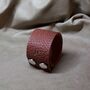 Wide Personalised Leather Bracelet With Silver Button, thumbnail 1 of 11