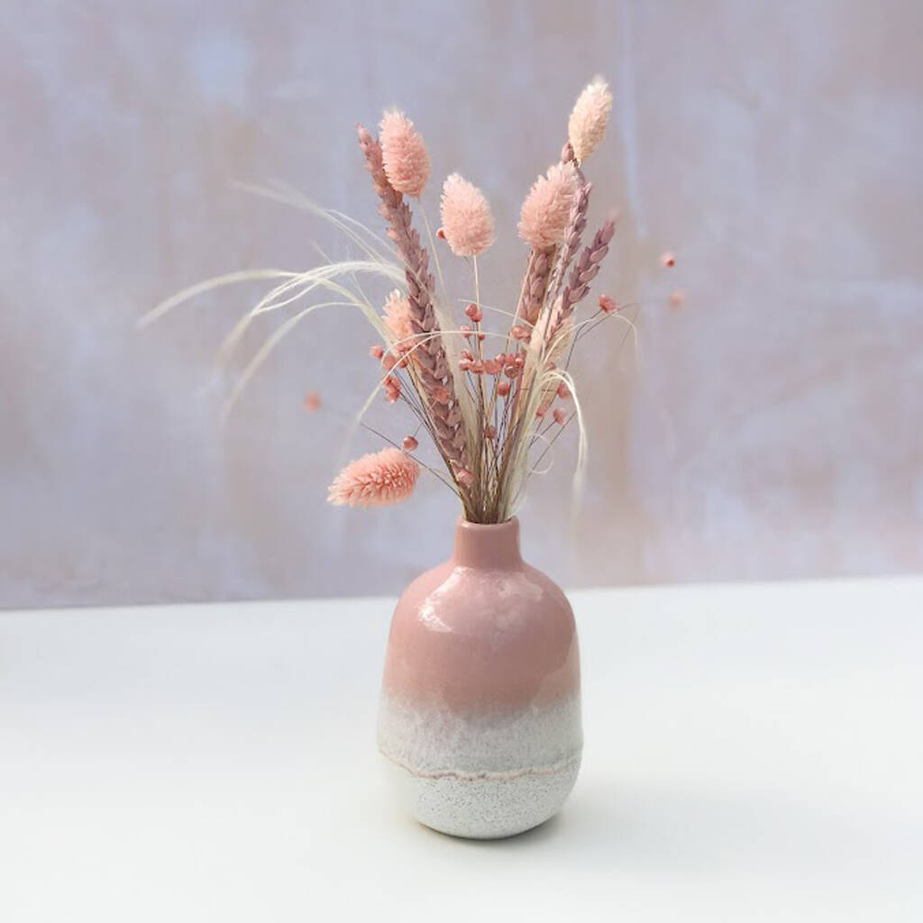 Pink Dried Flower And Bud Vase Set By Haus of Botanica