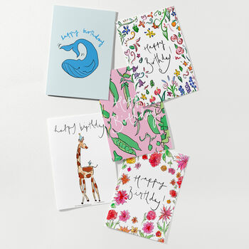 Pack Of 10 Bright Colourful Fun Birthday Cards, 2 of 2