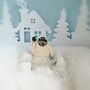 Handmade Felt Yeti Biodegradable Hanging Decoration, thumbnail 4 of 8