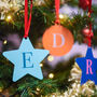 Personalised Colour Block Initial Christmas Decoration, thumbnail 11 of 12