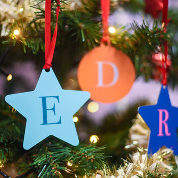 Personalised Colour Block Initial Christmas Decoration, 11 of 12