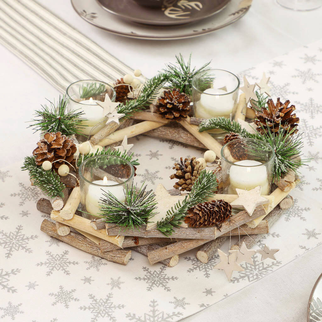 Nordic Star Wreath Candle Holder Centrepeice, 1 of 5
