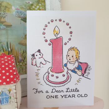Child's 1st Birthday Vintage Style Card, 4 of 4