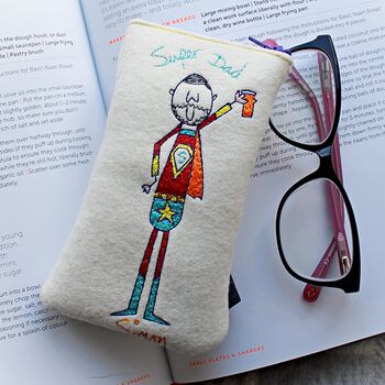 Personalised Super Dad Embroidered Glasses Case, 2 of 4