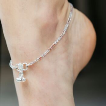 Summer Indie Boho Sterling Silver Indian Payal Anklet, 3 of 6