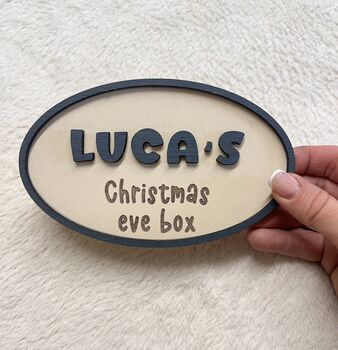 Christmas Eve Box Name Sign Personalised Kid Crate Sign, 9 of 10