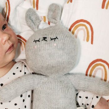 Lenny The Hand Knitted Grey Bunny, 5 of 7
