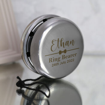 Personalised Ring Bearer Stainless Steel Yoyo, 2 of 3