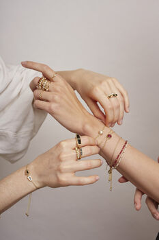 Garnet Stacking Band Ring Gold Plated Sterling Silver, 5 of 11