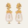 Gold Baroque Pearl Earrings Lyra, thumbnail 2 of 3
