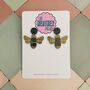 Bumble Bee Glitter Resin Earrings, thumbnail 1 of 4