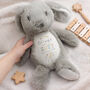 Baby's First Birthday Gifts Personalised Bunny Soft Toy, thumbnail 2 of 4