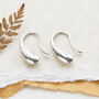 Sterling Silver Small Liquid Drop Earrings, thumbnail 2 of 4