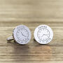 Personalised Name Time And Date Cufflinks, thumbnail 2 of 4