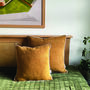 Luxury Soft Brushed Linen Blend Cushion Antique Gold With Optional Piping, thumbnail 3 of 5