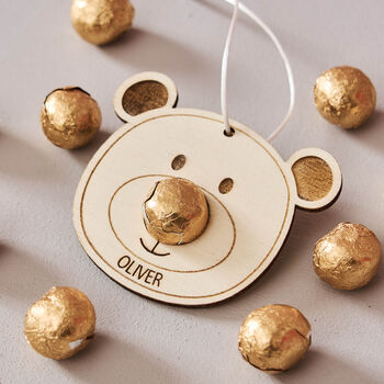 Chocolate Bear Decoration Christmas Stocking Filler, 3 of 3