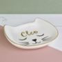 Personalised Cat Trinket Dish White And Gold, thumbnail 3 of 6