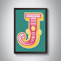 J Letter Bold Carnival Initial Art Print Circus Print, thumbnail 4 of 4