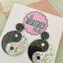 Yin Yang Glitter Earrings, thumbnail 2 of 4