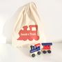 Personalised Coloured Wooden Name Train And Gift Bag, thumbnail 4 of 8