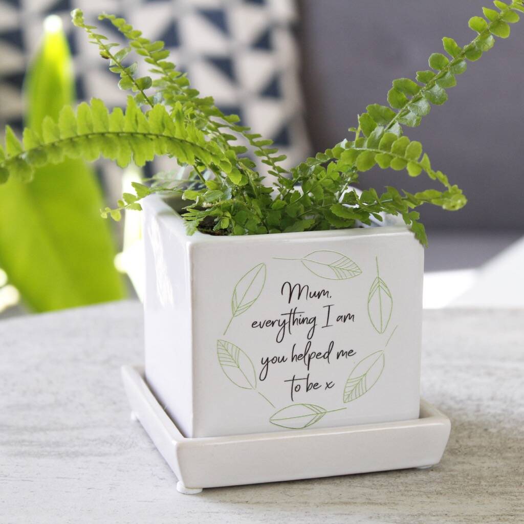 Inspirational Quote Mini Cube Plant Pot For Mum By Olivia