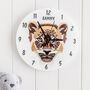 Personalised Leopard Face Bedroom Wall Clock, thumbnail 1 of 4