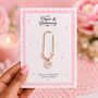 Large Pink Pearl Heart Paperclip Bookmark Charm, thumbnail 1 of 5